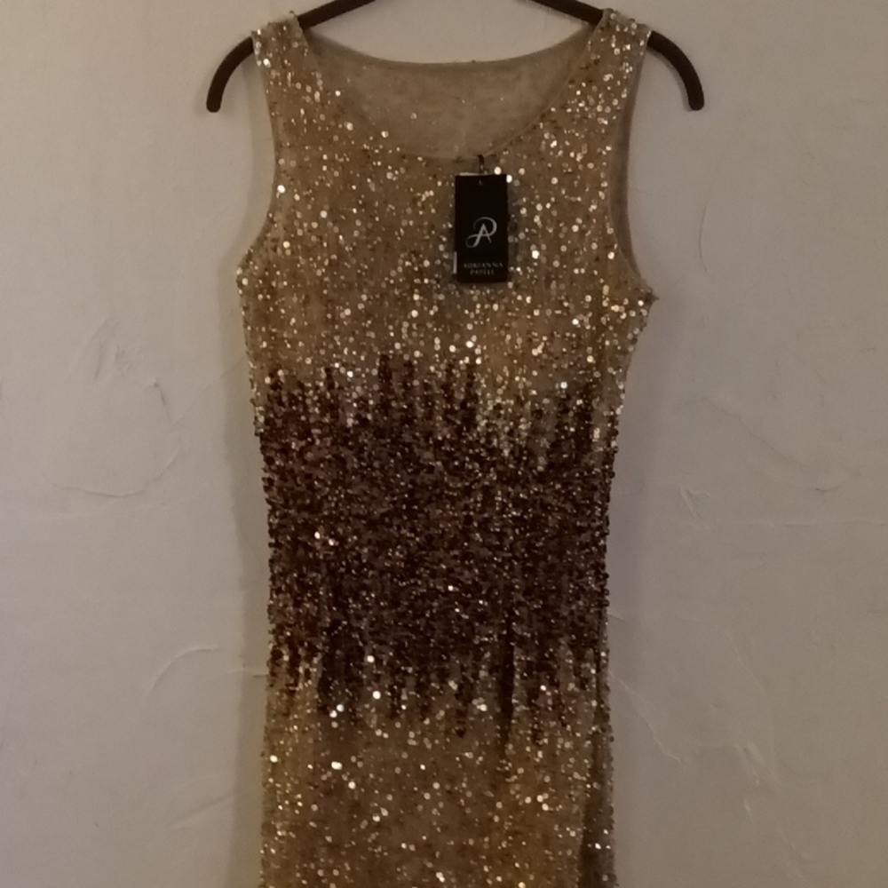 Beautiful brand new champagne sequined formal dress